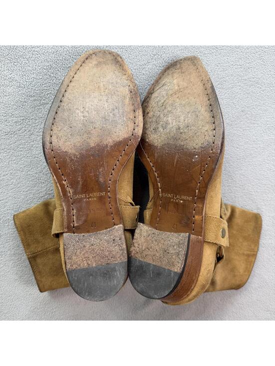 Saint Laurent Paris Wyatt Harness Suede Boots Brown Tan Italy Men\'s EU 41 US 8 main image 10